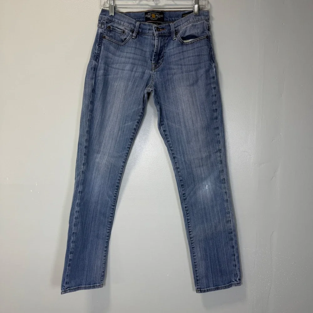 Lucky Brand Sweet N Straight Jeans‎ Low Rise Womens 6/28 Medium Wash Blue Denim